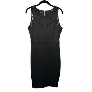 Guess Los Angeles Black Cutout Accent Sleeveless Midi Dress Women's 10